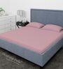 Pink Cotton Solid Finest 300TC Plain Super King Bedsheet with 2 Pillow Covers