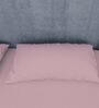 Pink Cotton Solid Finest 300TC Plain Super King Bedsheet with 2 Pillow Covers