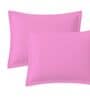 Pink Cotton Solid 210TC Plain Set of 2 Pillow Covers