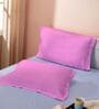 Pink Cotton Solid 210TC Plain Set of 2 Pillow Covers