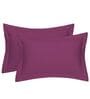 Purple Cotton Solid 210TC Plain Set of 2 Pillow Covers
