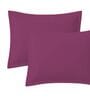 Purple Cotton Solid 210TC Plain Set of 2 Pillow Covers