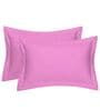 Pink Cotton Solid 210TC Plain Set of 2 Pillow Covers