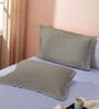 Grey Cotton Solid 210TC Plain Set of 2 Pillow Covers