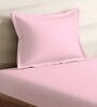 Pink Cotton Solid 210TC Plain Single Bedsheet with 1 Pillow Cover