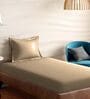 Brown Cotton Solid 210TC Plain Single Bedsheet with 1 Pillow Cover