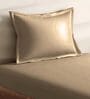 Brown Cotton Solid 210TC Plain Single Bedsheet with 1 Pillow Cover