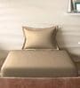 Brown Cotton Solid 210TC Plain Single Bedsheet with 1 Pillow Cover
