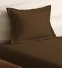 Brown Cotton Solid 210TC Plain Single Bedsheet with 1 Pillow Cover