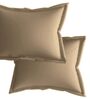Brown Cotton Solid 210TC Plain Super King Bedsheet with 2 Pillow Covers