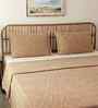 Brown Cotton Textured Double Bedcover