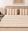 Brown Cotton Textured Double Bedcover