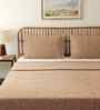 Brown Cotton Textured Double Bedcover
