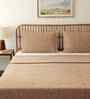 Brown Cotton Textured Double Bedcover