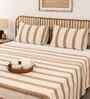 Brown Cotton Textured Double Bedcover
