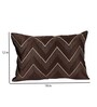 Brown Cotton Zig Zag 18x12 inches Cushion Cover (1Pc)