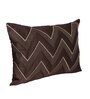 Brown Cotton Zig Zag 18x12 inches Cushion Cover (1Pc)
