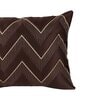 Brown Cotton Zig Zag 18x12 inches Cushion Cover (1Pc)