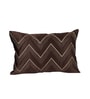 Brown Cotton Zig Zag 18x12 inches Cushion Cover (1Pc)
