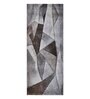 Brown Cream Abstract Polypropylene 5 ft x 2.5 ft Machine Made Runner