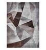 Brown Cream Abstract Polypropylene 6 ft x 4 ft Machine Made Carpet