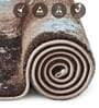 Brown Cream Abstract Polypropylene 7 ft x 5 ft Machine Made Carpet
