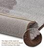 Brown Cream Abstract Polypropylene 7 ft x 5 ft Machine Made Carpet