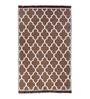 Brown Chenille Abstract 4 x 6 Feet Machine Made Carpet