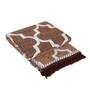 Brown Chenille Abstract 4 x 6 Feet Machine Made Carpet