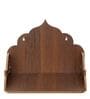 Brown Designer Laminated Wood Pooja Shelf