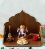 Brown Designer Laminated Wood Pooja Shelf