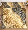 Brown Digital Geometric Printed Cotton Blend Double Bedsheet with 2 Pillow Covers