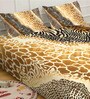 Brown Digital Geometric Printed Cotton Blend Double Bedsheet with 2 Pillow Covers