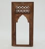 Brown Distress Color Handpainted Mango Wood Carving Jharokha Frame