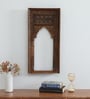 Brown Distress Color Handpainted Mango Wood Carving Jharokha Frame