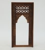 Brown Distress Color Handpainted Mango Wood Carving Jharokha Frame