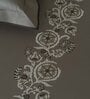 Brown Embroidered 210 TC Cotton King Sized Bedsheet with 2 Pillow Covers