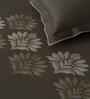 Brown Embroidered 210 TC Cotton King Sized Bedsheet with 2 Pillow Covers