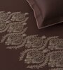 Brown Embroidered 210 TC Cotton King Sized Bedsheet with 2 Pillow Covers