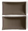Brown Embroidered 210 TC Cotton King Sized Bedsheet with 2 Pillow Covers