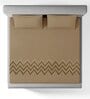 Brown Embroidered 210 TC Cotton King Sized Bedsheet with 2 Pillow Covers