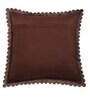 Brown Plain Solid Velvet 16 x 16 Inch Embroidered Cushion Covers (Set of 5)