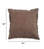 Brown Plain Solid Velvet 16 x 16 Inch Embroidered Cushion Covers (Set of 5)
