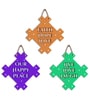Brown Engineered Wood (Set of 3) Wall Hanging