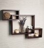 Set Of 3 Engineered Wood Intersecting Wall Shelf