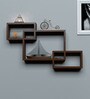 Set Of 3 Engineered Wood Intersecting Wall Shelf