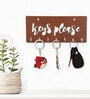 Brown Engineered Wood 7 Hooks Key Holder
