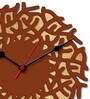Brown Engineered Wood Whip Modern Wall Clock