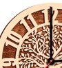 Brown Engineered Wood Bung Modern Wall Clock