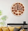 Brown Engineered Wood Bung Modern Wall Clock